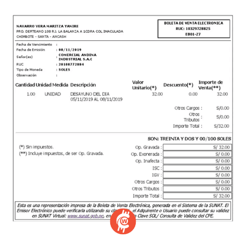 boleta electrónica sunat